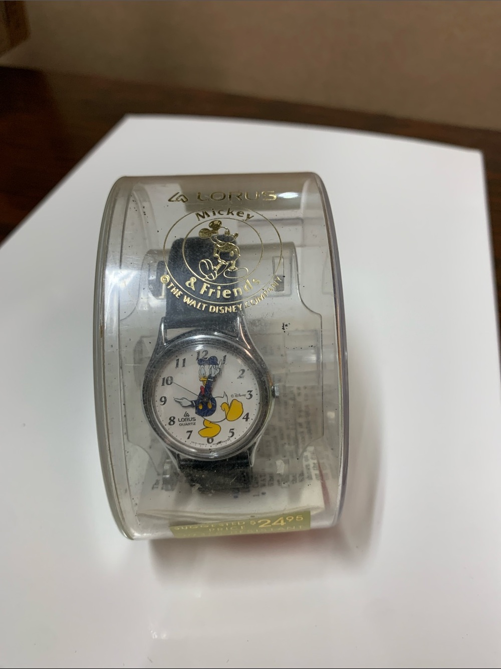 Disney Black and Yellow Donald Duck Watch in Clear Case